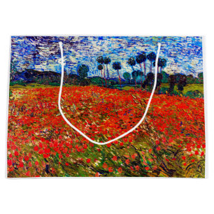 Red Flower Field, Van Gogh Large Gift Bag