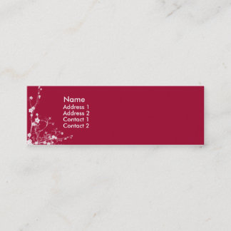 Red flower garden - skinny mini business card