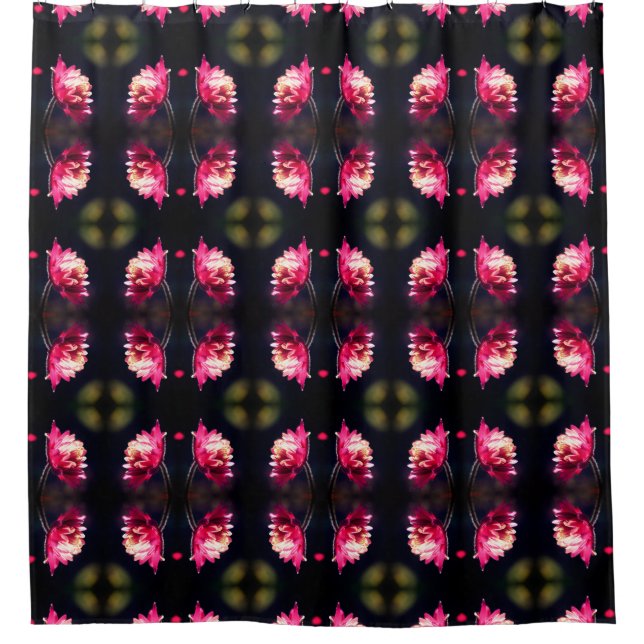 Red Flower In Sunlight Abstract Pattern Shower Curtain (Front)