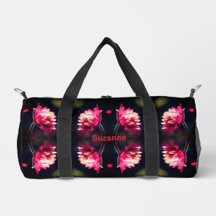 Red Flower In Sunlight Abstract Personalised Duffle Bag
