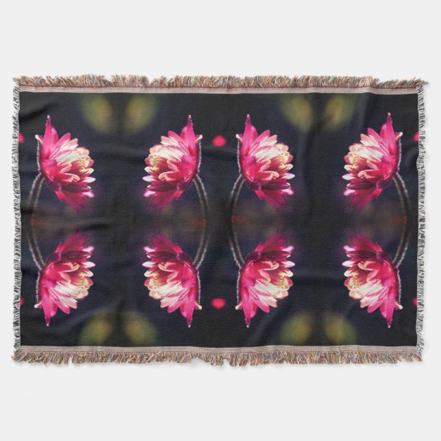 Red Flower In Sunlight Abstract  Throw Blanket (Front)