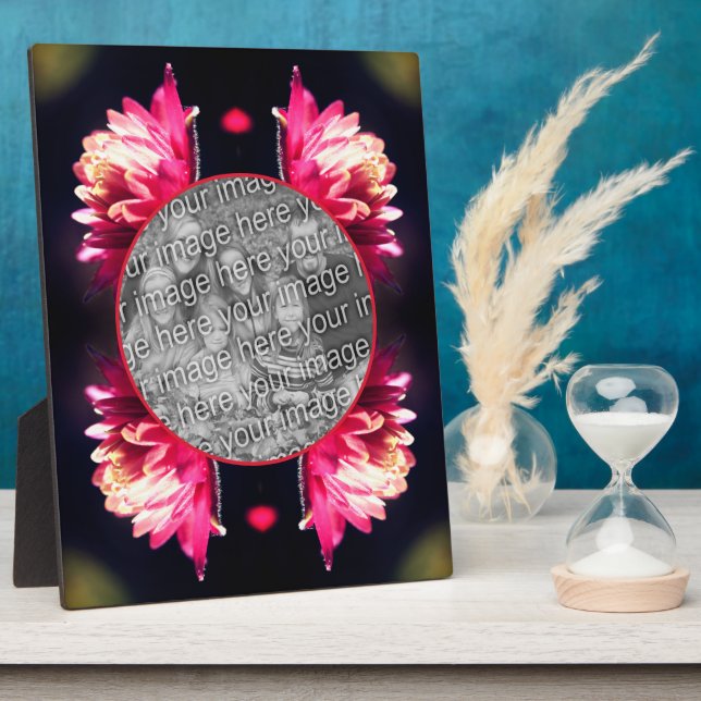 Red Flower In Sunlight Add Your Photo Plaque (Side)