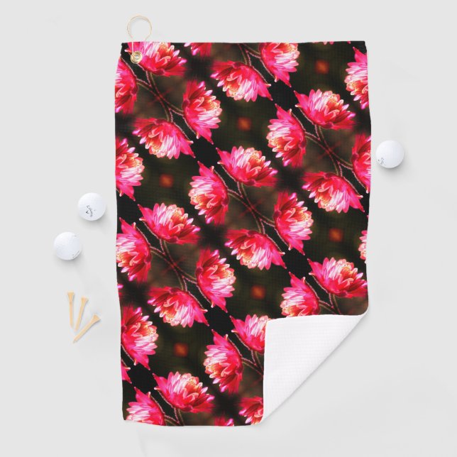 Red Flower In Sunlight Close Up Pattern    Golf Towel (InSitu)