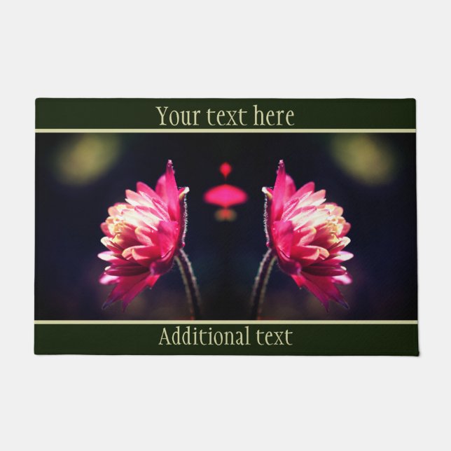 Red Flower In Sunlight Close Up Personalised Doormat (Front)