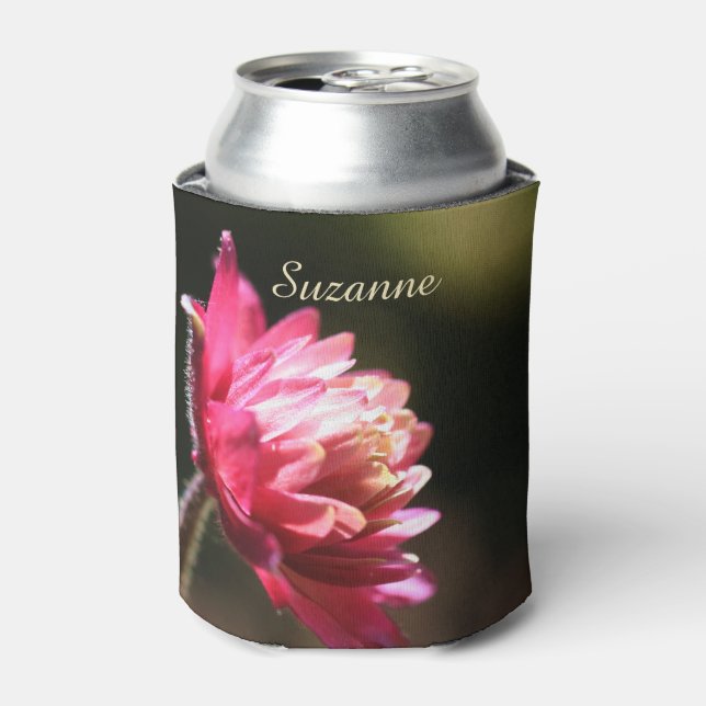 Red Flower In Sunlight Personalised  Can Cooler (Can Front)