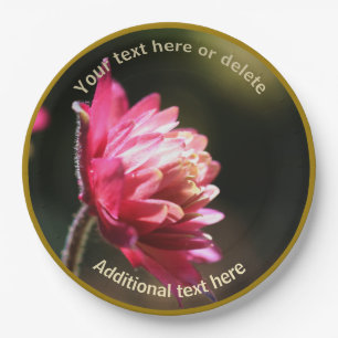 Red Flower In Sunlight Personalised Party Paper Plate