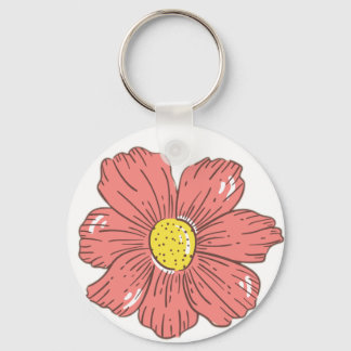 Red flower key ring