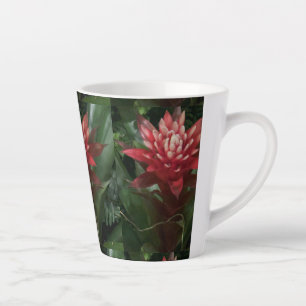 Red Flower  Latte Mug