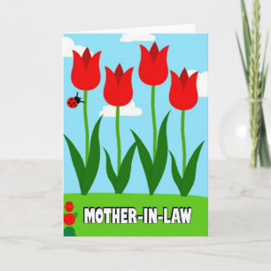 Red Flower Mother In Law Card