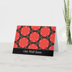 Red Flower Pattern - Get Well Card