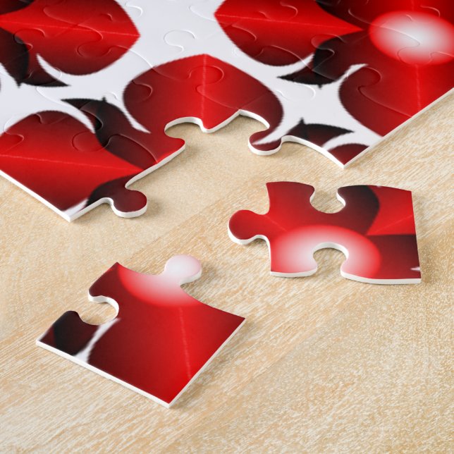 RED FLOWER PATTERN JIGSAW PUZZLE (Side)