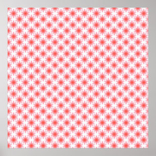 Red Flower Pattern Poster