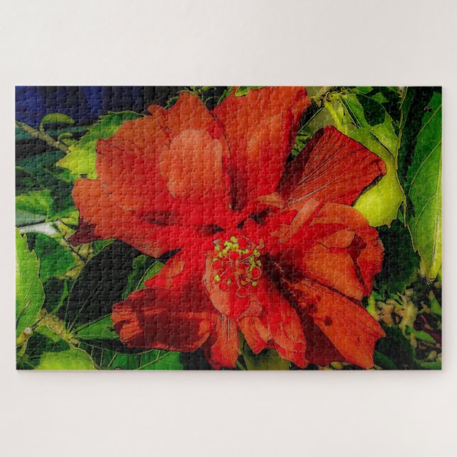 Red Flower Power Jigsaw Puzzle (Horizontal)