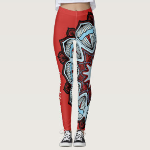 Red Flower Power Leggings