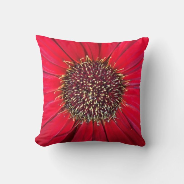 Red Flower Power Pillow (Front)