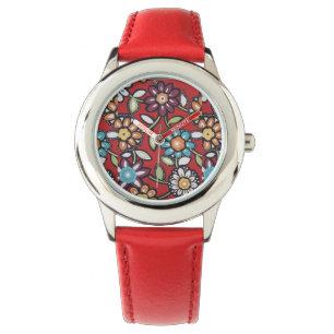 red flower power watch