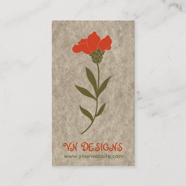 Red Flower Profile Card (Front)
