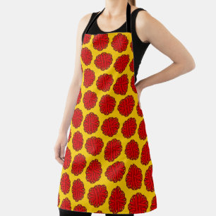 Red Flower Ribbon by Kenneth Yoncich Apron