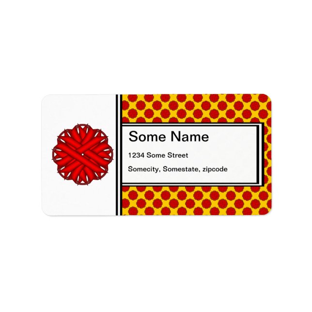 Red Flower Ribbon by Kenneth Yoncich Label (Front)