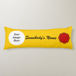 Red Flower Ribbon Template by Kenneth Yoncich Body Cushion