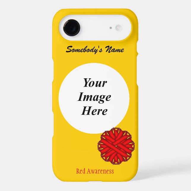 Red Flower Ribbon Template by Kenneth Yoncich Case-Mate iPhone Case (Back)