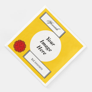 Red Flower Ribbon Template by Kenneth Yoncich Napkin