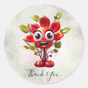 Red Flower Sticker