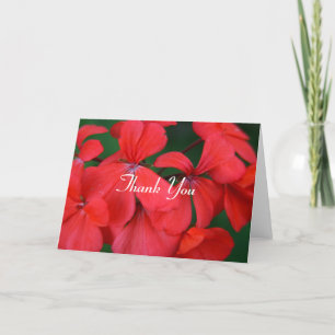 red flower thanks thank you card