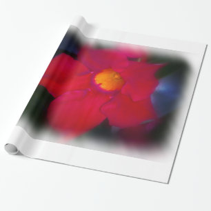 Red Flower Vine on White Large Wrapping Paper