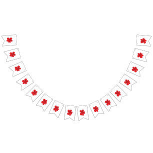 Red Flower Vintage Art • Bold Retro Design Bunting