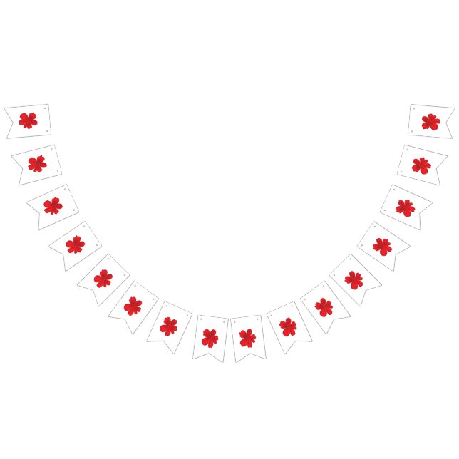 Red Flower Vintage Art • Bold Retro Design Bunting (All)