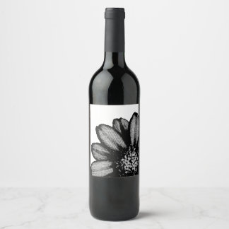 red flower wine label