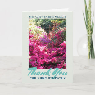 Red Flowerfall in the Woods Sympathy Thank You Card