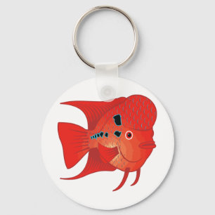 Red Flowerhorn Fish Key Ring