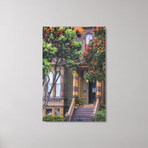 Red Flowering Gum Tree Frames Victorian Style Canvas Print