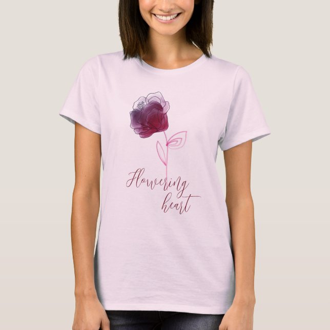 Red Flowering Heart T-Shirt (Front)