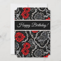 Red Flowers and Black Lace