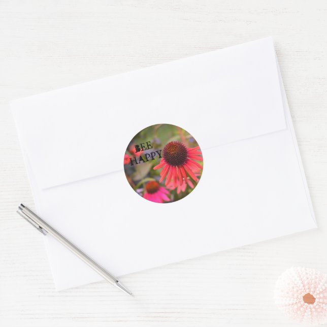 Red Flowers at RHS Wisley Classic Round Sticker (Envelope)