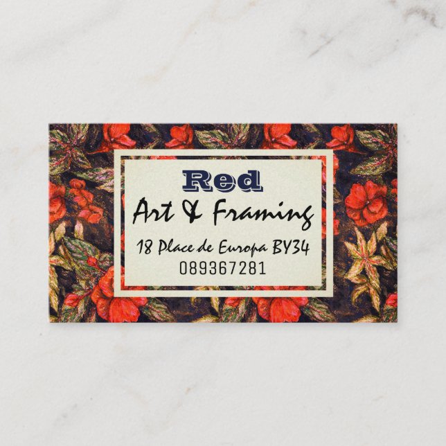 Red Flowers Business Card (Front)