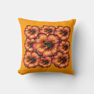 Red Flowers by Alexandra Cook Cushion