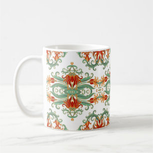 Red Flowers Chinese Style Ornamental Coffee Mug