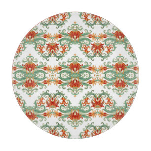 Red Flowers Chinese Style Ornamental Cutting Board