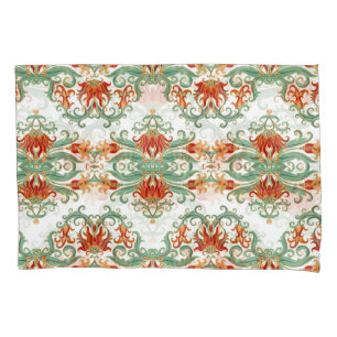 Red Flowers Chinese Style Ornamental Pillowcase