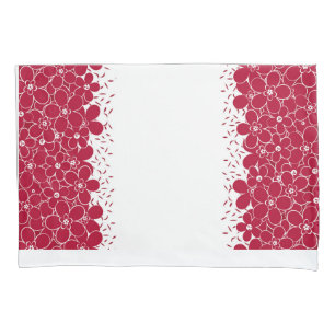 Red flowers daisies on white background  pillowcase