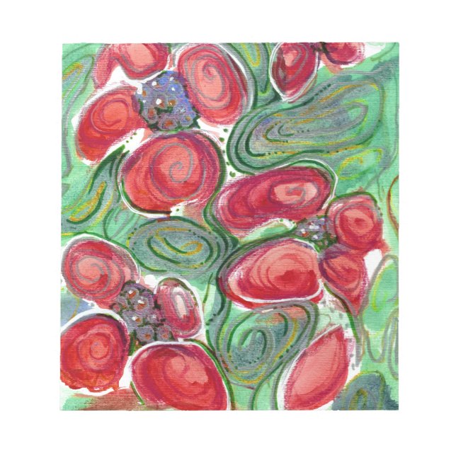 Red Flowers Fantasy Notepad (Front)