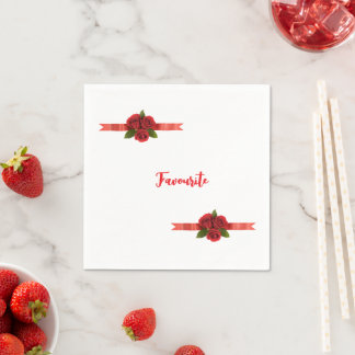 Red Flowers Favourite Napkin