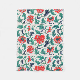 Red flowers fleece blanket