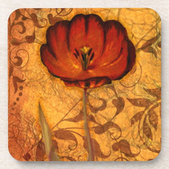 Red Flowers I Coaster (Front)