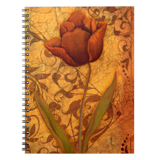 Red Flowers II Spiral Notebook (Front)