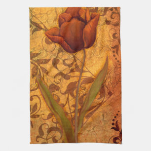 Red Flowers II Tea Towel